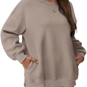 WIHOLL Women's Oversized Fleece Sweatshirt with Pocket